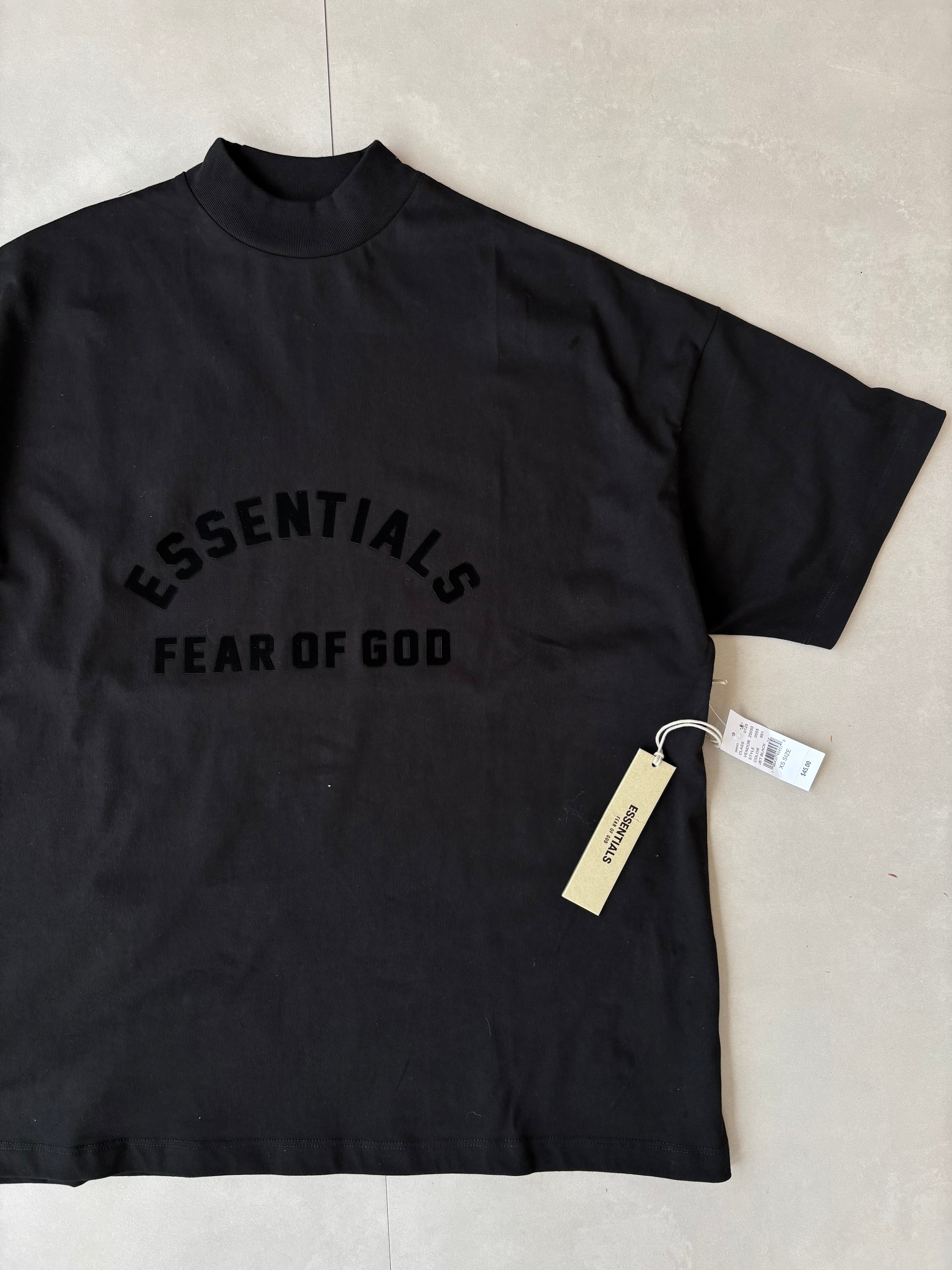 Essentials Fear Of God Jet Black T Shirt