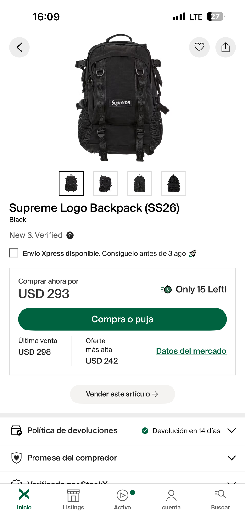 Supreme Logo Backpack SS26