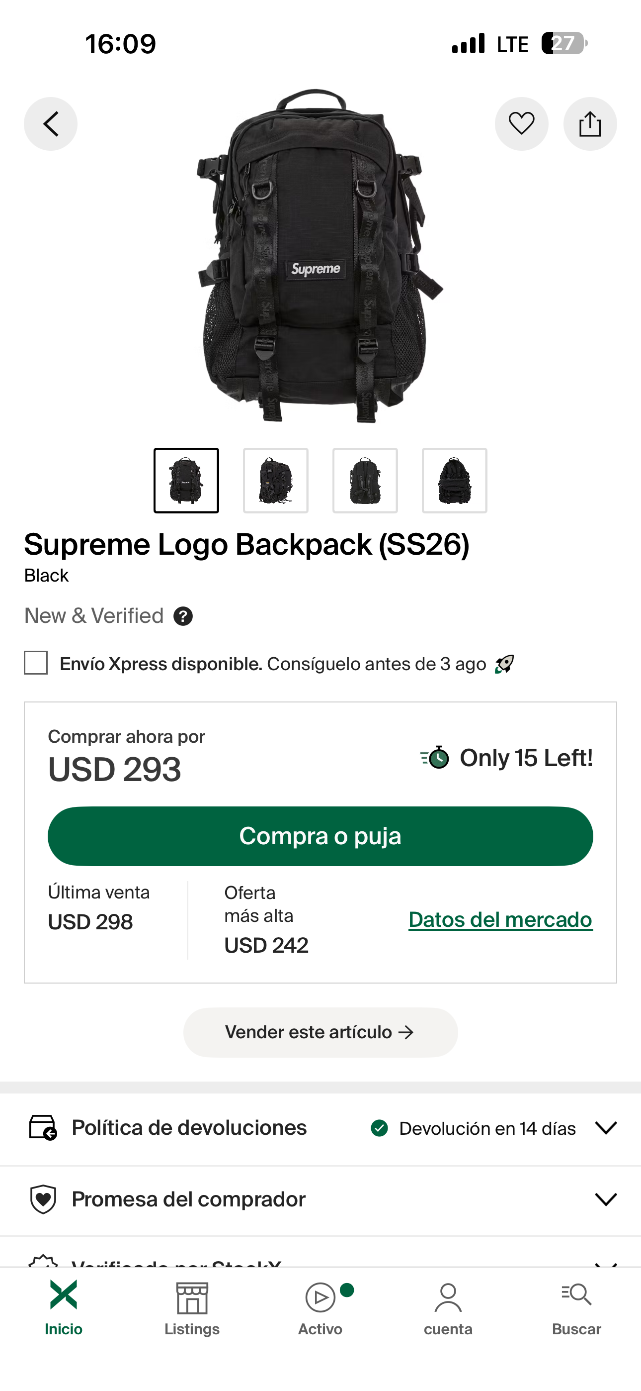 Supreme Logo Backpack SS26