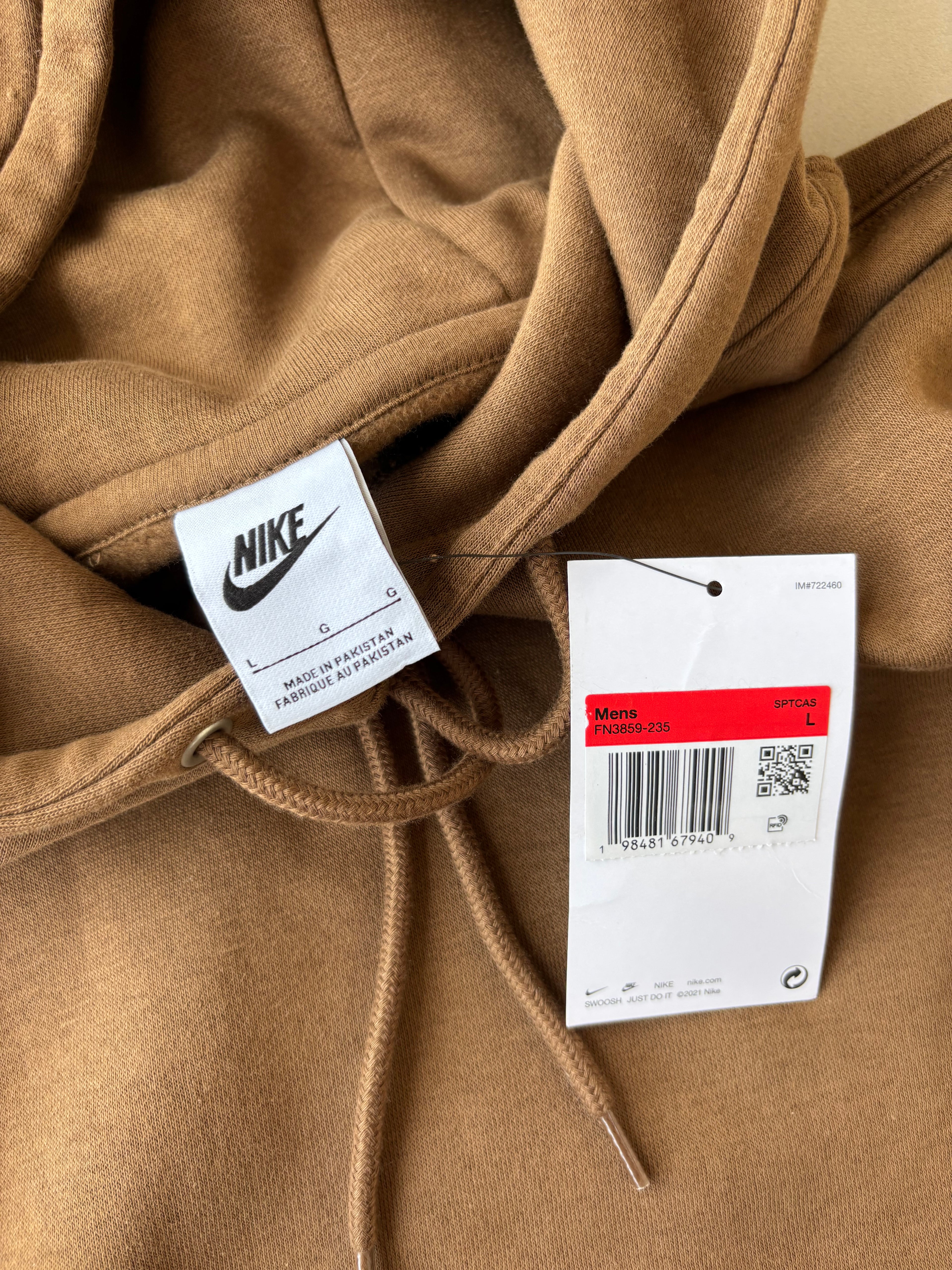 (L) Nike Basic Brown Hoodie