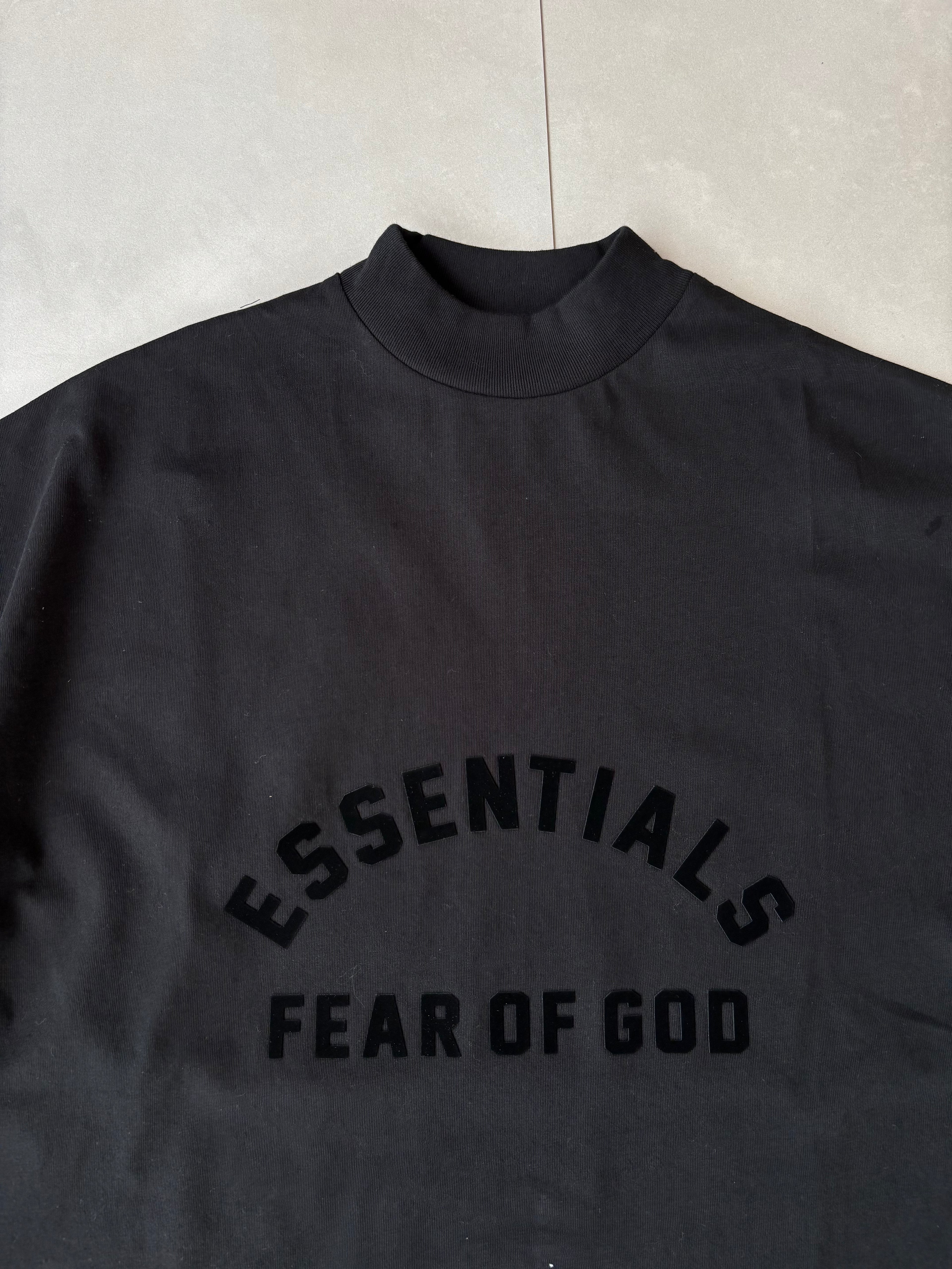 Essentials Fear Of God Jet Black T Shirt